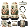 thumbnail image 1 of Yuyamidu Hummingbird Front Car Seat Covers Full Set of 12 Flower Steering Wheel Cover Seat Belt Pad Armrest Box Mat Trash Bin Rear View Mirror Cover Coasters Keychain Air Vent Pouch, Universal Fit, 1 of 6