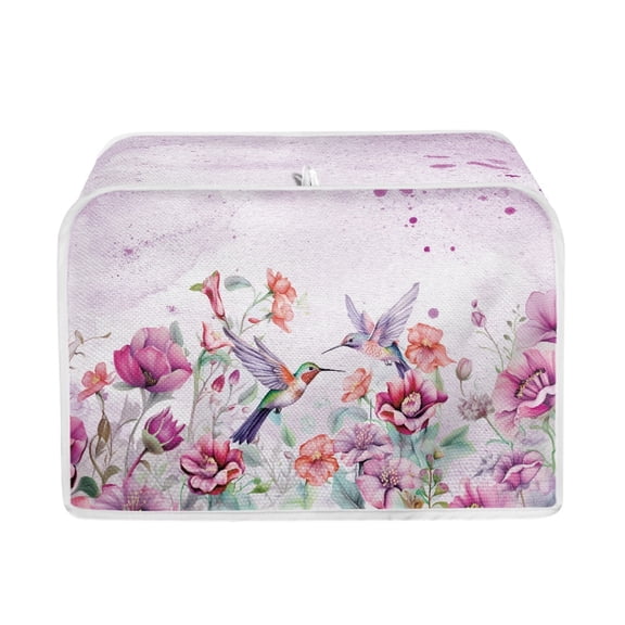 Yuyamidu Hummingbird Toaster Cover 2 Slice Floral Bread Toaster Oven Cover Foldable Wide Slot Kitchen Broiler Appliance Cover Anti Fingerprint Protection Cover