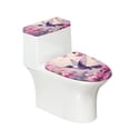 thumbnail image 1 of Yuyamidu Hummingbird Toilet Dust Cover Set of 2 Floral Toilet Seat Covers Reusable Tank Lid Cover Toilet Tank Cover with Anti-Slip Elastic Edge for Toilet, Pink, 1 of 7