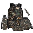 thumbnail image 1 of Yuyamidu Hunting Camo Backpack Set with Lunch Box, Water Bottle Pouch, Pencil Case & Keychain, 17 Inch Lightweight Sturdy School Bookbag Set for Kids 8-12, 3rd-6th Grade, Back to School Supplies, 1 of 7