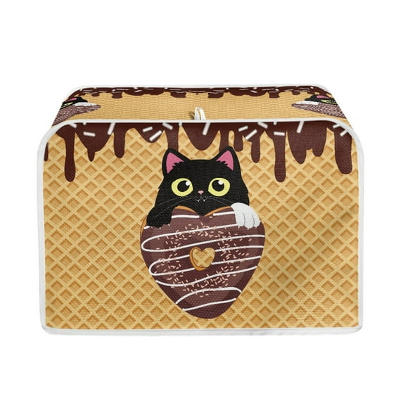 Yuyamidu Ice Cream Toaster Cover 2-Slice Cute Cat Breadmaler Cover Kitchen Decoration Wide Slot Bread Toaster Oven Dustproof Cover Anti Fingerprint Protection Cover
