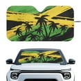 thumbnail image 1 of Yuyamidu Jamaican Flag Car Sunshade Coconut Tree Car Shade Foldable Front Windshield Sun Shade for SUV Big Sedan Automobile Interior Accessories, 1 of 7