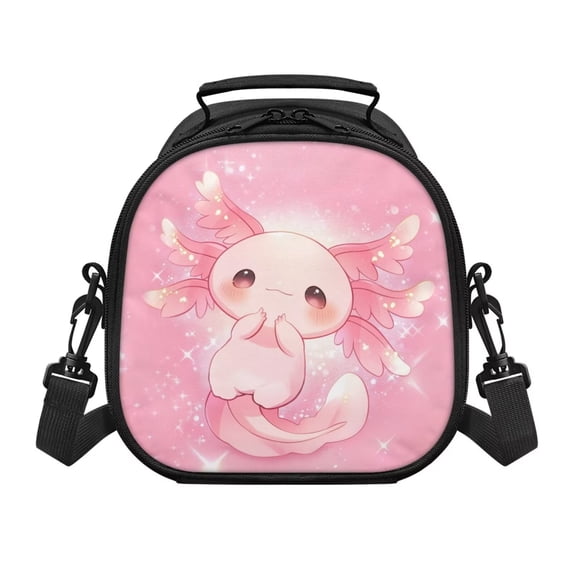 Yuyamidu Kawaii Axolotl Lunch Bag Kids Insulated Lunch Box Boys Girls Large Thermal Cooler Bag Multifunctional Thermal Picnic Cool Bags for Work School Picnic Camping