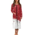 thumbnail image 1 of Yuyamidu Ladies Christmas Robes with Zipper Front Bathrobe Snowflake Long Sleeve Pajama House Coat Red Skeepwear Loose Long Sleeves Crewneck Pj Dress Size S, 1 of 7