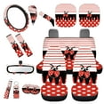 thumbnail image 1 of Yuyamidu Ladybug Car Seat Covers Set of 16 Cute Car Window Shade Steering Wheel Cover Handbrake Cover Gear Shift Knob Cover Seat Belt Covers Rear View Mirror Cover Coasters Key Chain, Red, 1 of 7