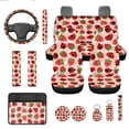 thumbnail image 1 of Yuyamidu Ladybug Car Seat Covers and Steering Wheel Cover Seatbelt Pads Strawberry Auto Armrest Cover Coasters Keychain for SUV Van Sedan, 13 pcs set, 1 of 6