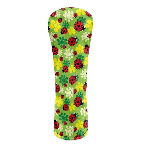 Yuyamidu Ladybug Golf Club Covers Waterproof Golf Head Covers Driver Covers Green Flowers Fariway Wood Headcover Hybrid Covers PU Leather Golf Headcover, Green