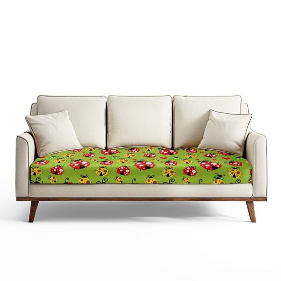 Yuyamidu Ladybug Sofa Couch Covers for Pets Non Slip Sofa Cushion Covers with Elastic Bottom Washable Furniture Protector Gift for Friends