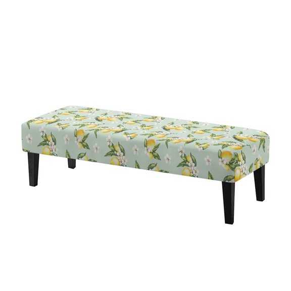 Yuyamidu Lemon Print Bench Cover for Dining Table Soft Removable Bench Slipcover with Elastic Edge Easy to Install Rectangle Seat Protector Gift for Friends