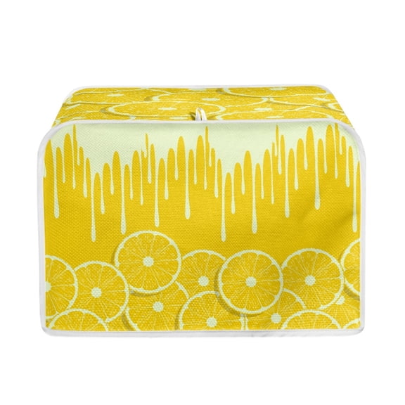 Yuyamidu Lemon Toaster Cover 4 Slice Yellow Bread Toaster Oven Dustproof Cover Sturdy Wide Slot Kitchen Appliance Cover Keep Toaster Free from Dust and Fingerprint