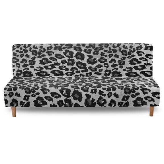 Yuyamidu Leopard Print Armless Futon Cover Non Slip Futon Mattress Cover with Elastic Edge Easy to Install Sofa Bed Slipcover Protector Gift for Friends