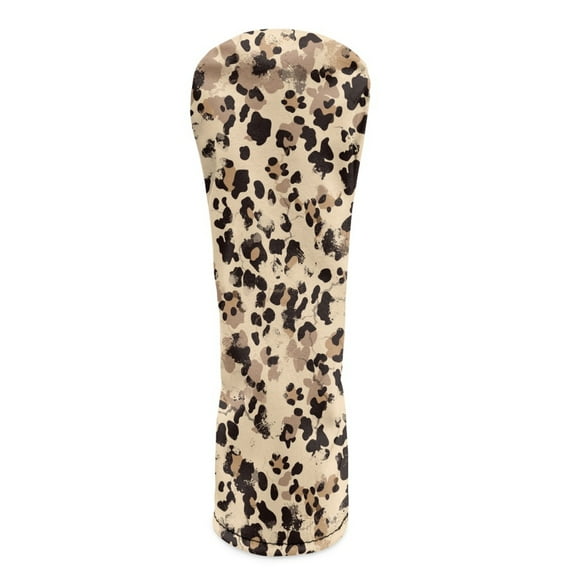 Yuyamidu Leopard Print Golf Club Head Cover for Women Men Waterproof PU Leather Golf Head Covers for Hybrid 3/5 Fairway Wood Driver