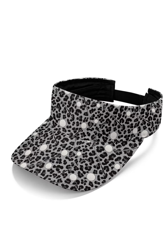 Leopard Print Sun Visor Hats for Wowen Adjustable Visor Cap Stiff Brim Visor Hat for Golfers Summer Outdoor Activities