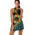 thumbnail image 1 of Yuyamidu Leopard Print Sunflower Womens Tennis Golf Dresses with Shorts and Pockets Summer Outfits Breathable Womens Golf Clothes Size L Sleeveless Sports Activewear Dress, 1 of 7
