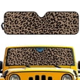 thumbnail image 1 of Yuyamidu Leopard Print Windshield Sun Shade Compatible with Jeep Wrangler JK JL Brown Car Sunshade Heat Shield Windshield Cover, 1 of 7