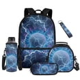 thumbnail image 1 of Yuyamidu Lightning Golf Ball Kids Backpack with Lunch Box, Water Bottle Sleeve, Pencil Case & Keychain, 17 inch Lightweight Sturdy Bookbag Set for Boys Ages 8-12, Elementary 3rd-6th Grade, 1 of 7