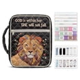 thumbnail image 1 of Yuyamidu Lion Bible Cover Case for Women Flowers Quilted Bible Carrying Book Case with Bookmarks Index Tabs Soft Quilted Church Tote Bags for Bible Study Supplies, 1 of 8