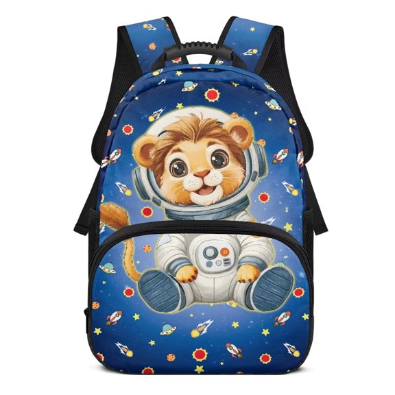 Yuyamidu Lion School Bags for Teens Boys Girls Cool Backpacks, Primary Schoolbags Students Shoulder Bags with Front Pocket & Side Pockets