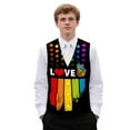 thumbnail image 1 of Yuyamidu Love Men's Formal Vest Set Slim Fit Waistcoat for Wedding Prom Party Colorful American Flag Mens Suit Vest Tuxedo Vests Size XL, 1 of 7