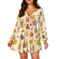 thumbnail image 1 of Yuyamidu Maple Leaves Dress Casual Long Sleeve Midi Dresses Size XL Thanksgiving A Line Flare Dresses for Teen Girls Women's Cocktail Dress Fall Dresses, 1 of 7