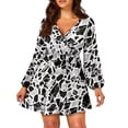 thumbnail image 1 of Yuyamidu Marble Print Flared Dress for Women Breathable Long Sleeve A Line Dress Fashion Twirly Skater Dresses Loose Casual Party Dresses Size 2XL Women Elegant Dress, 1 of 7
