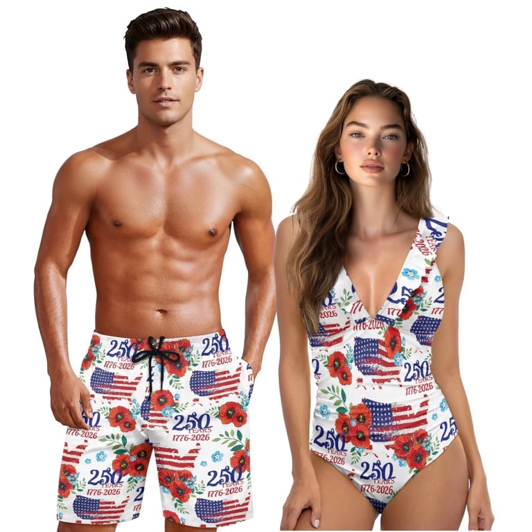Yuyamidu Matching Bathing Suits for Couples 250th Anniversary