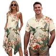 thumbnail image 1 of Yuyamidu Matching Couple Outfits Womens Casual Dresses Sleeveless Tank Dresses Hummingbird Tropical Shirts for Men Button Down Wrinkle Free Shirt Flowy Asymmetrical Dress, 1 of 7