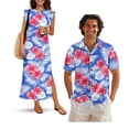thumbnail image 1 of Yuyamidu Matching Hawaiian Outfits for Couples Floral Summer Dresses for Women 2026 Hawaiian Shirt for Men Button Up Shirt Plus Size Maxi Dress with Pockets Couple Outfits Matching Sets Men's S, 1 of 7