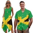 thumbnail image 1 of Yuyamidu Matching Outfits for Couples Jamaica Flag Dress for Women Trendy Asymmetrical Dress Mens Flag Shirt Button Down Shirt Men Short Sleeve Shirts, 1 of 7