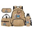 thumbnail image 1 of Yuyamidu Math Capybara Backpack Set for Kids Girls Boys Ages 6-12 4 Piece Elementary School Bookbag with Lunch Bag Pencil Case Water Bottle Bag Travel Daypack, 1 of 7