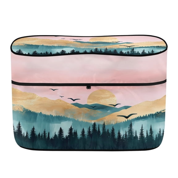 Yuyamidu Mountain Propane Tank Cover Sunset Double 30lb Camper Propane Tank Cover for RV Trailer Weather Resistant Replacement Cover RV Accessories