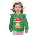 thumbnail image 1 of Yuyamidu Mushroom and Frog Sweatshirt for Girls Size 7-8 Green Crewneck Sweatshirts Y2K Casual Outfits Ruffle Shoulder Long Sleeve Top Soft Lightweight Workout Pullover Outdoor Play Clothes, 1 of 8