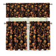 thumbnail image 1 of Yuyamidu Mushroom Kitchen Curtain Valance and Tiers 3 Panel Set Washable Blackout Curtains for Bedroom Easy to Install Contemporary Trendy Valances Home Decor, 1 of 5