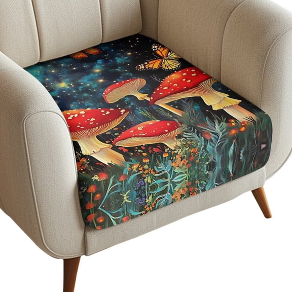 Yuyamidu Mushroom Sofa Couch Covers Soft Sofa Cushion Covers with Elastic Bottom Easy to Install Seat Slipcovers for Chair Gift for Housewarming