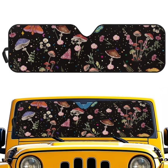 Yuyamidu Mushroom Windshield Sunshade Compatible with Wrangler JL & Gladiator JT Butterfly Sun Visor Windshield Blocks UV Rays