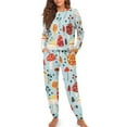 thumbnail image 1 of Yuyamidu Mushroom Women Pajama Set of 2 Comfy Womens Cute Pjs Sets with Pockets Stretchy O Neck Sleepwear Size 2XL Blue Nightwear for Vacation Sport Jogger, 1 of 7