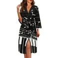 thumbnail image 1 of Yuyamidu Music Note Long Bath Robe Loose Robes Nightgowns for Women Size XL Piano Spa Bathrobes Nightgown Ladies Pajamas Sleepwear Casual Louge Wear Robe, Black, 1 of 7