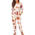 thumbnail image 1 of Yuyamidu Music Note Pajamas Set of 2 Thanksgiving Sleepwear Pjs Womens Long Sleeve Pj Tops Long Pants Maple Leaves Sleep Jogger Night Clothes Fall Loungewear Size M, 1 of 7