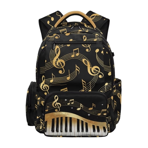 Yuyamidu Music Note School Backpack for Kids 8-12, 17 Inch Lightweight Large Capacity Bookbag with Multiple Compartments for Elementary & Middle 3rd-6th Grade, Back to School Supplies
