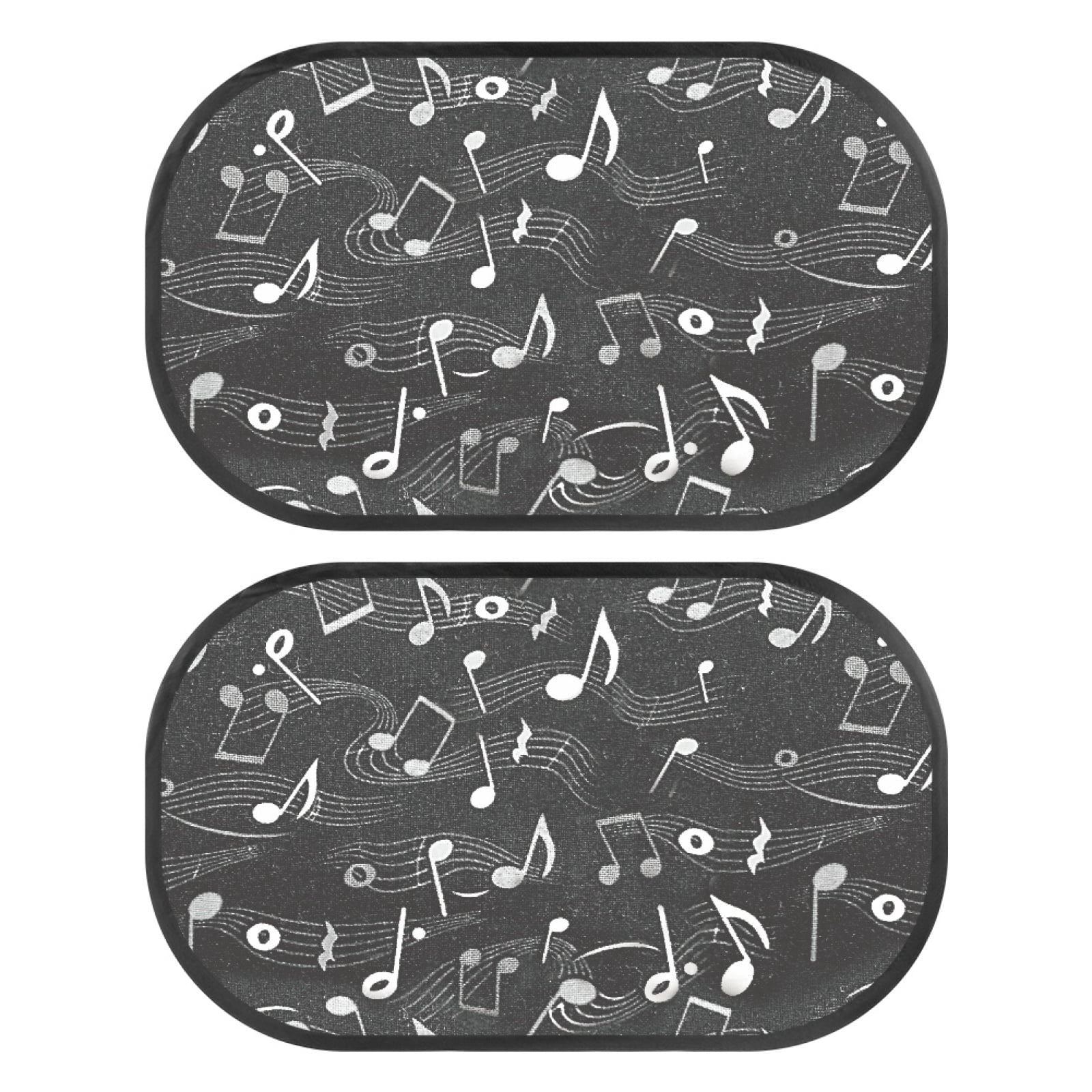 Yuyamidu Music Note Sun Shade for Car Window 2 Pack Black Sunshade for ...
