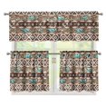 thumbnail image 1 of Yuyamidu Navajo Kitchen Curtains and Valances 3 Panel Set Retro Bathroom Window Curtain with Rod Pocket Easy to Install Window Treatment Tiers 2025, 1 of 5