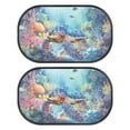 thumbnail image 1 of Yuyamidu Ocean Turtle Car Window Shade Blue Ocean Vehicle Rear Window Cover Sun Shield 2 Pcs Starfish Auto Window Curtain Blocks and & UV Rays Car Accessories for Truck SUV Sedan, 1 of 7