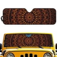 thumbnail image 1 of Yuyamidu Orange Boho Flowers Windshield Sun Shade Compatible with Jeep JK JKU JL JLU 1997-2023 Foldable Windshield Sun Visor Blocks UV Rays, 1 of 7