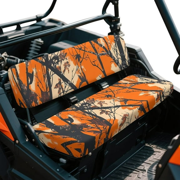 Yuyamidu Orange Oak UTV Seat Covers Camo Hunting Powersports Bench Seat Covers 4 Wheeler Accessories Compatible with Kawasaki Mule 4010 4x4 FE 2025 2023 2022 2021