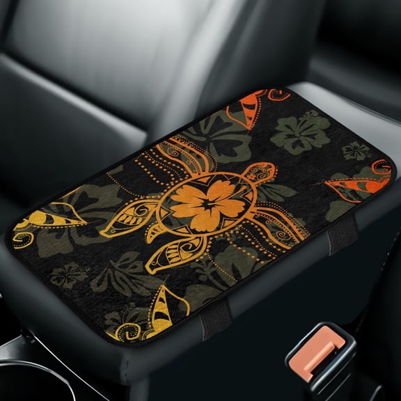 Yuyamidu Orange Sea Turtle Car Center Console Armrest Protector Flannel Car Arm Rest Cover Pad Winter Automoblie Armrest Cover Cushion Accessories for Car Sedan Truck