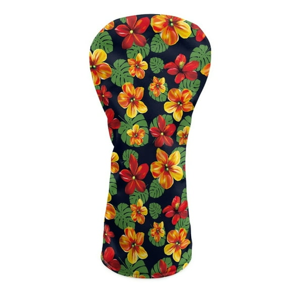 Yuyamidu Palm Leaves Golf Head Cover for Golf Head Tropical Hibiscus Golf Club Head Cover for Driver/Fairway/Hybird Club Protection, Easy to Put on and Take off