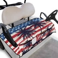 thumbnail image 1 of Yuyamidu Palm Tree Golf Cart Seat Cover American Flag Travel Sports Golf Cart Covers for 2-Person Seats Soft Golf Cart Rear Seat Cover with Pockets 4th of July Golf Cart Accessories, 1 of 7