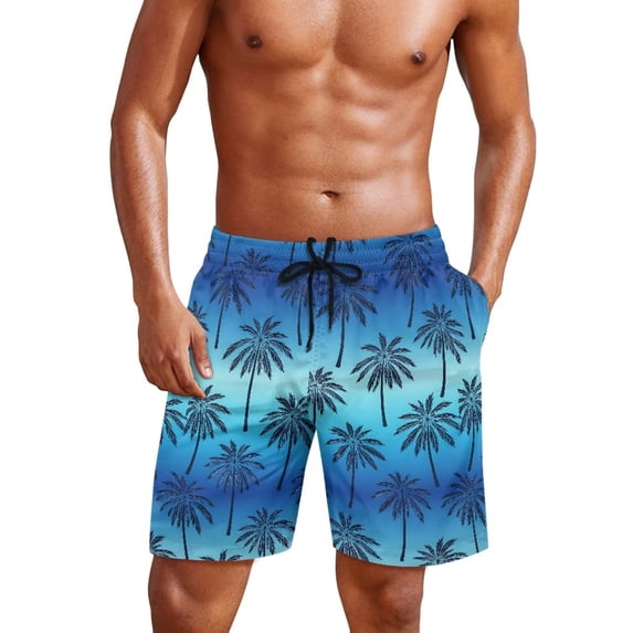 Yuyamidu Palm Tree Mens Swim Trunks Quick Dry Beach Shorts Vacation Tropical Bathing Suits for Summer Surf Swimming Pool Man S