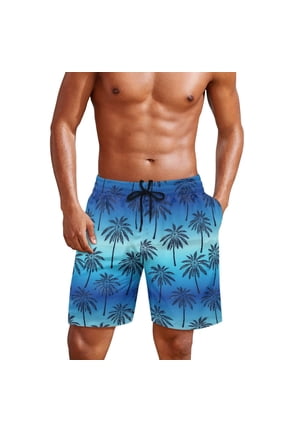 Palm Tree Mens Swim Trunks Quick Dry Beach Shorts Vacation Tropical Bathing Suits for Summer Surf Swimming Pool Man XL