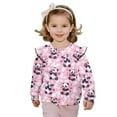 thumbnail image 1 of Yuyamidu Panda Sweatshirt for Toddler Girls 1T 2T Pink Ruffle Shoulder Long Sleeve Top Y2K Graphic Crewneck Sweatshirt Pullovers Soft Lightweight Everyday Clothes for Fall Winter, 1 of 8